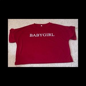 Red babygirl crop top